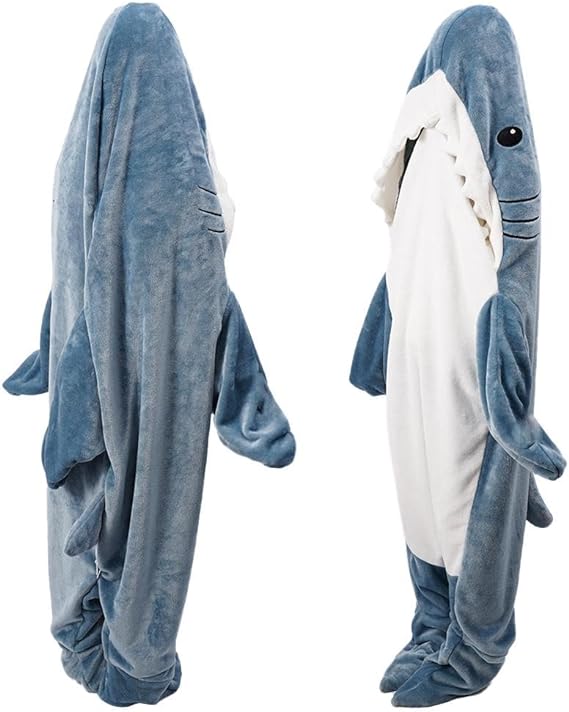 China Factory Wholesale Custom Warm Cozy French Terry Wartleves Shark Blanket Adult